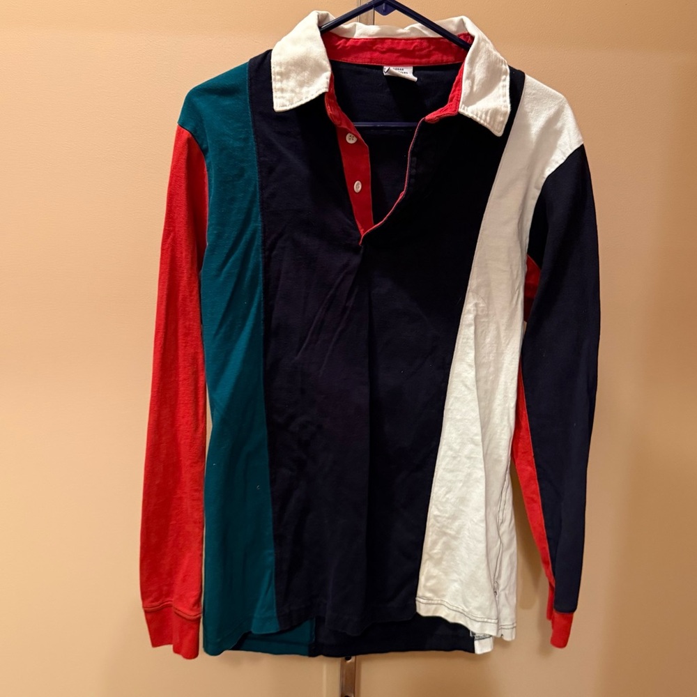 UO - S - Archie Vertical Striped Rugby Polo men’s small urban outfitters M51